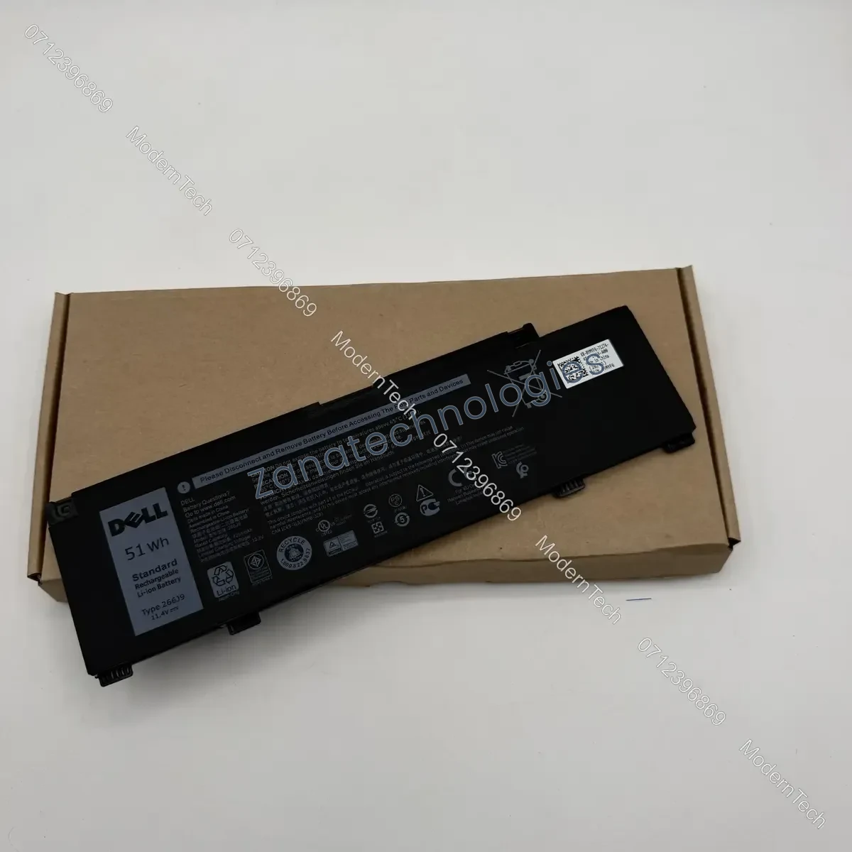 Dell 7FMXV Battery — side view