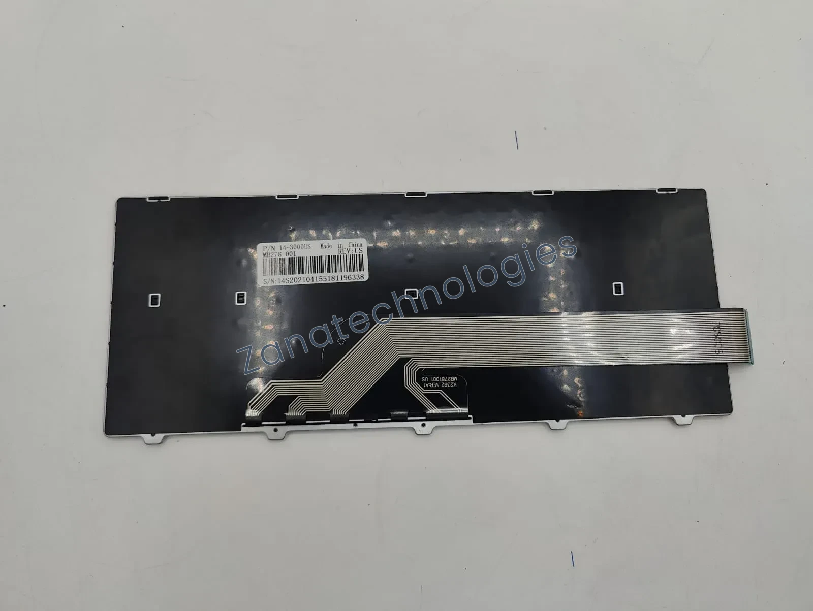 Angled view of the replacement backlit keyboard for Dell Inspiron 14-5000 Series