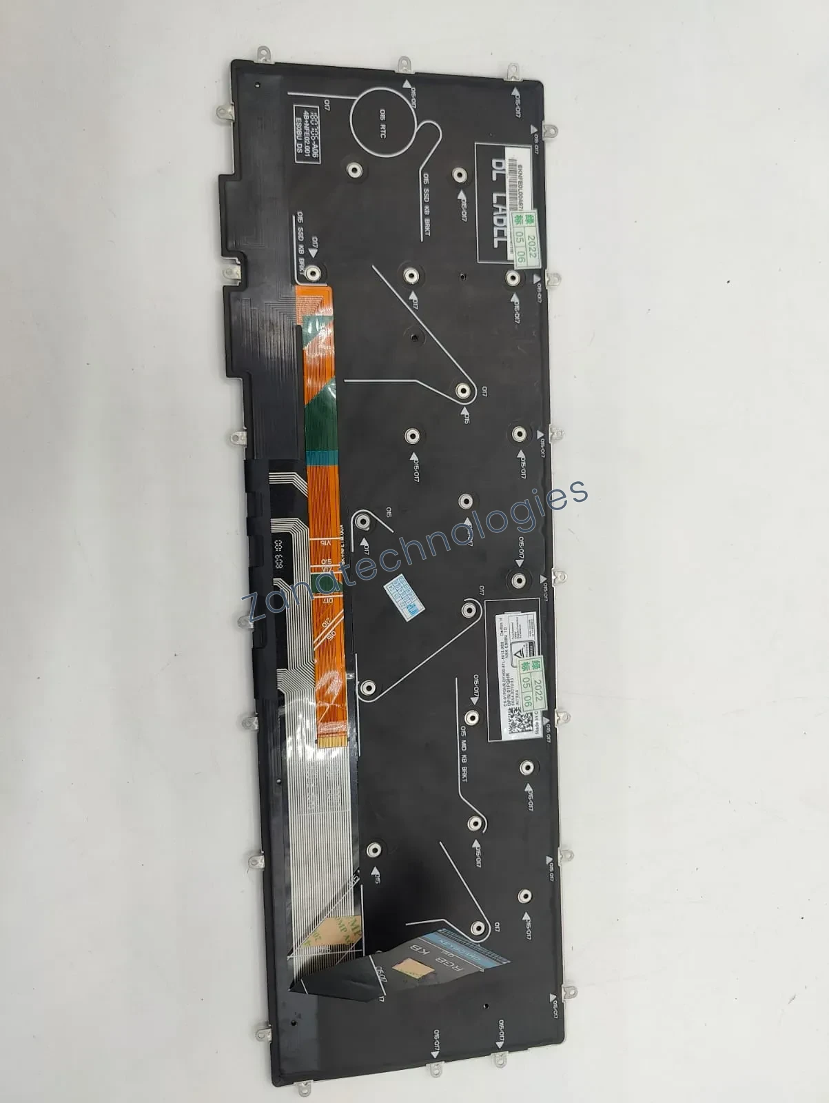 Angled view of the replacement non-backlit keyboard for Dell Inspiron 15-5565/15-5567/15-5570