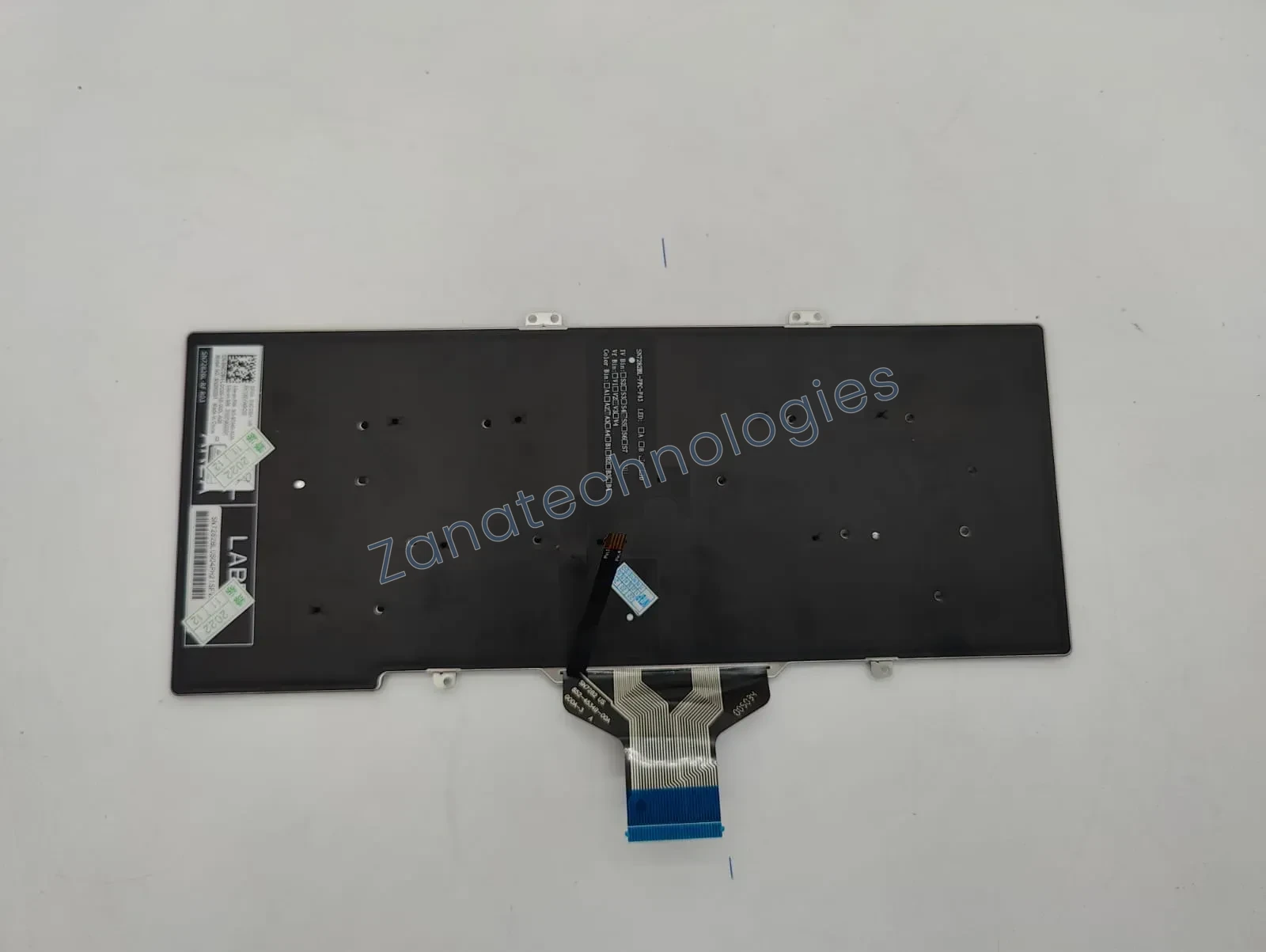 Angled view of the replacement non-backlit keyboard for Dell Latitude 5400/5401
