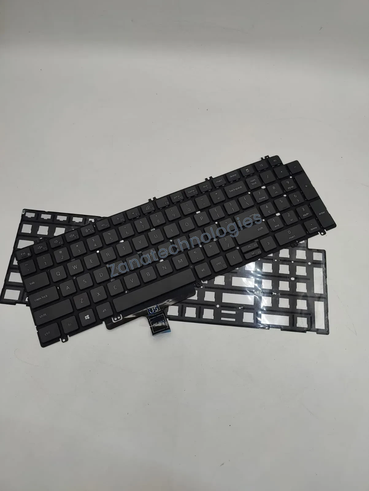 Angled view of the replacement backlit keyboard for Dell Latitude 5520/5521, Precision 3560/3561