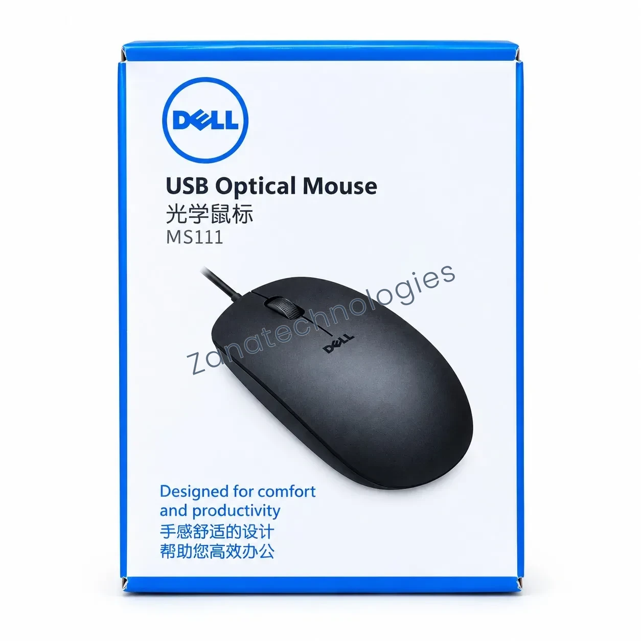 Dell MS111 USB Optical Mouse — wired black