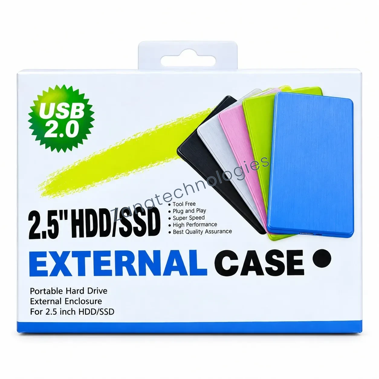 2.5 inch HDD/SSD external case, USB 2.0