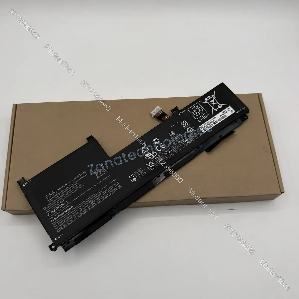 HP AD03XL Battery — side view