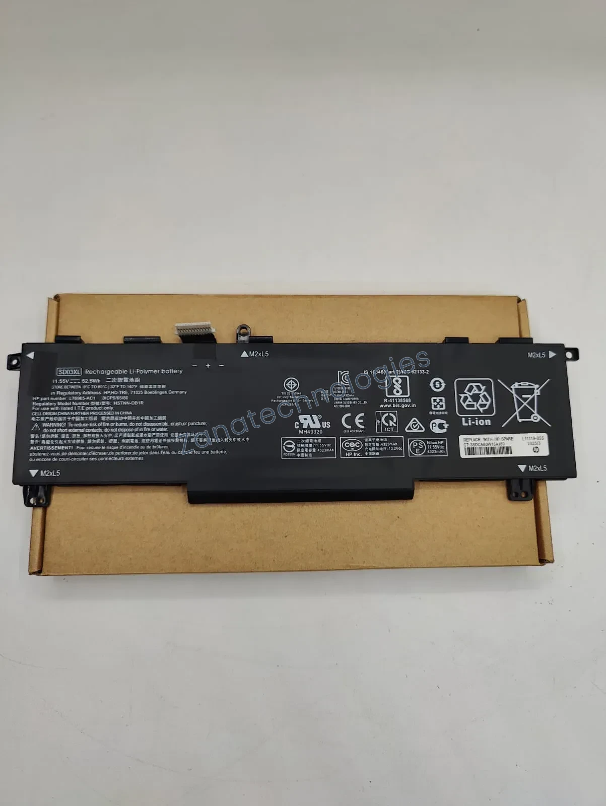 HP SD03XL Battery — alternate view