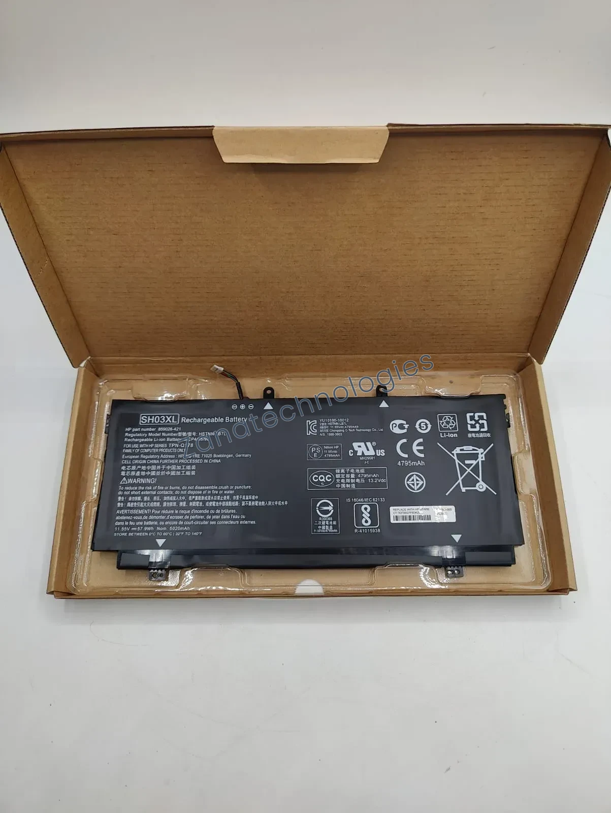 Replacement battery — HP SH03XL Battery