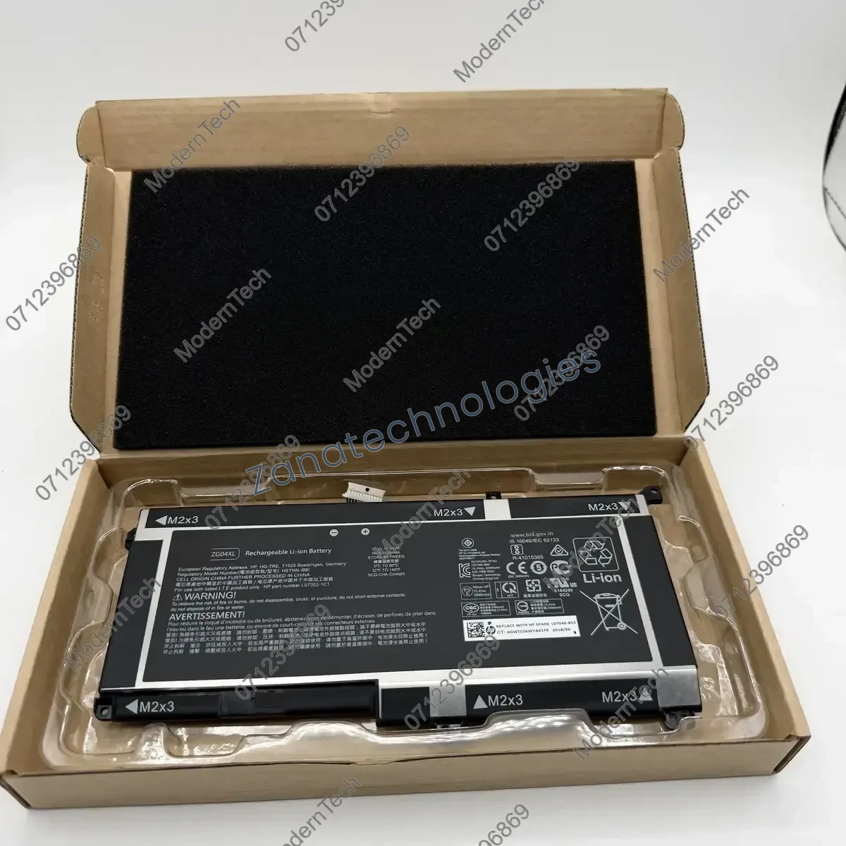 HP ZG04XL Battery — front view