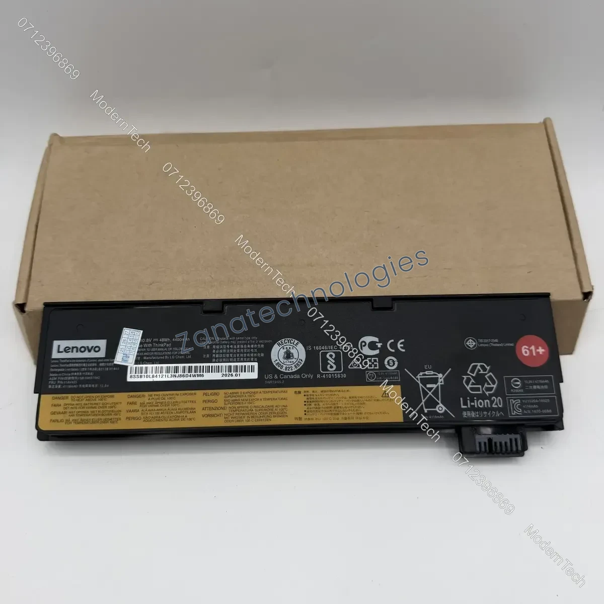 Lenovo L20M4P72 Battery — side view